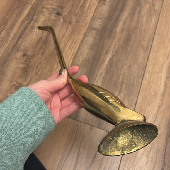 Vintage Brass Heron Crane Sculpture Set Mid Century Modern - Picture 2 of 4